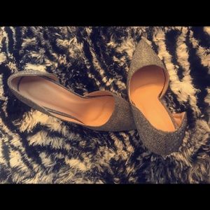 Glittery silver heels